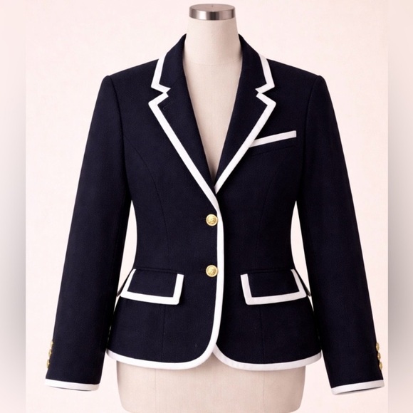 Thom Browne Neiman Marcus Collab Navy Nautical Wool Blazer - Picture 2 of 12